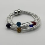 BRATARA DIN PIELE CU STRASURI DIN STICLA