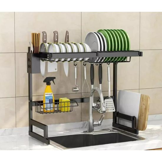 Scurgator Organizator Vase Deasupra Chiuvetei Cu Suport Pentru Tacamuri Otel Inoxidabil 65Cm
