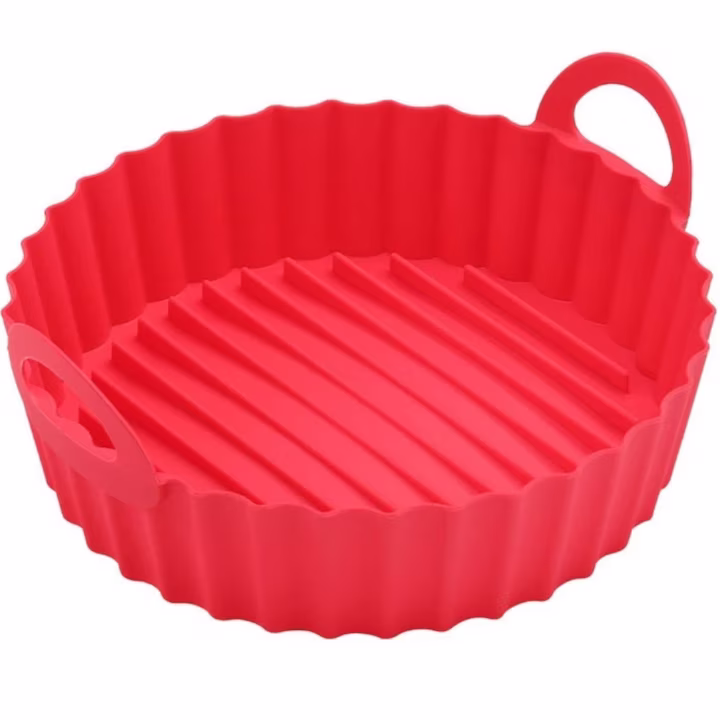 Castron din Silicon pentru Airfrier, 20.5x17.5x5cm, Universal, Rosu, Bukate®