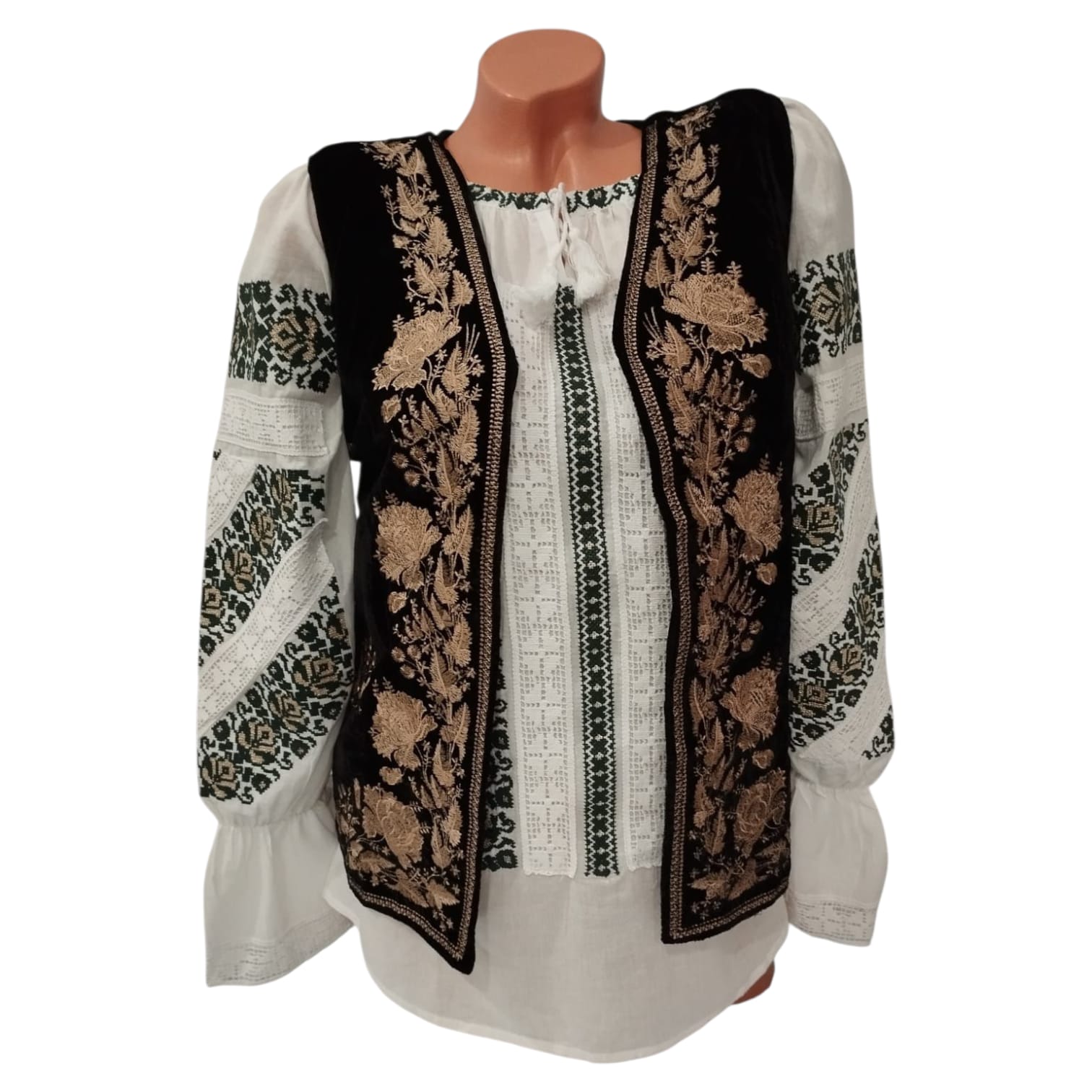 Vesta brodata din catifea VD 10 - imagine 3