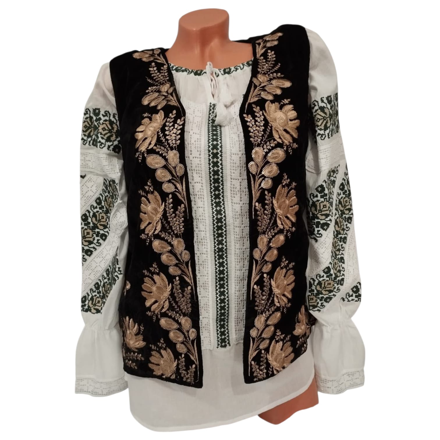 Vesta brodata din catifea VD 11 - imagine 2