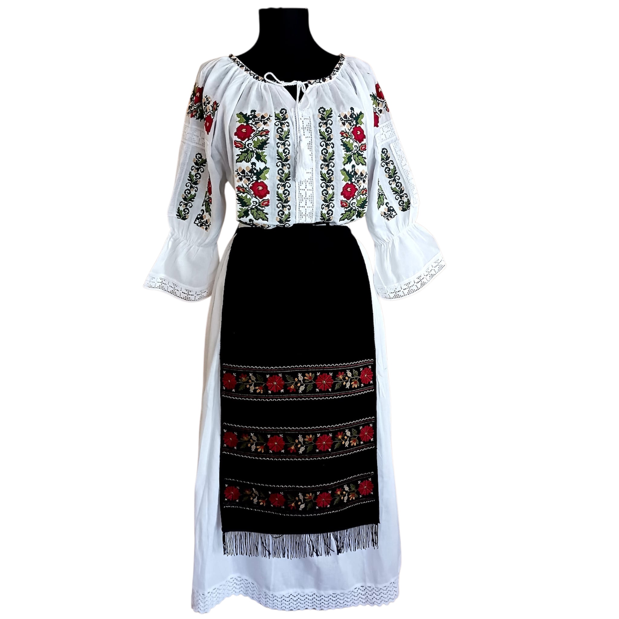 Costum traditional 4 piese (ie, poale, fote, vesta) ST28 - imagine 4