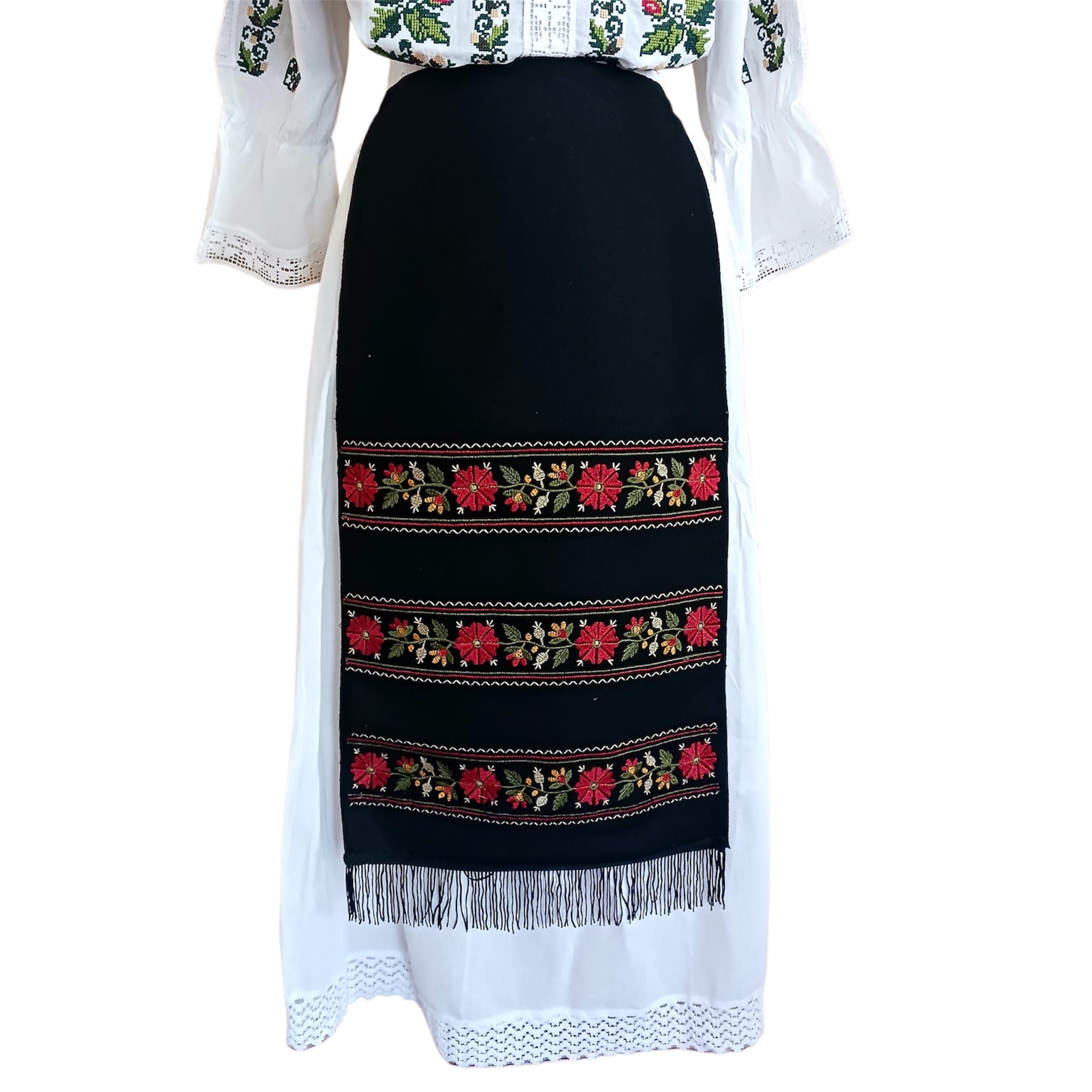 Costum traditional 4 piese (ie, poale, fote, vesta) ST28 - imagine 8