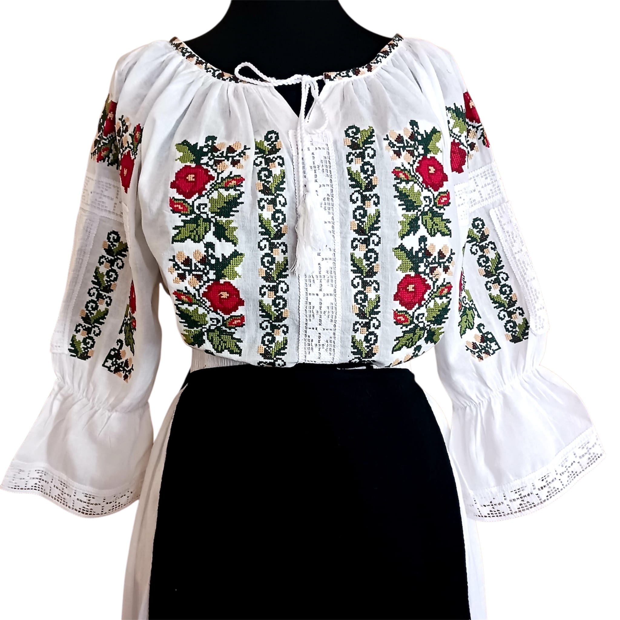 Costum traditional 4 piese (ie, poale, fote, vesta) ST28 - imagine 7