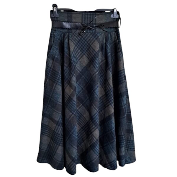 Fusta in carouri albastra FS 20 - imagine 2