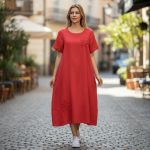 Rochie MIDI din bumbac RL21