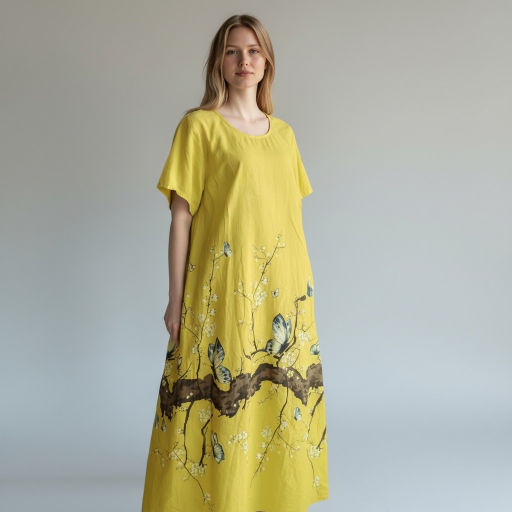 Rochie MIDI din bumbac RL53