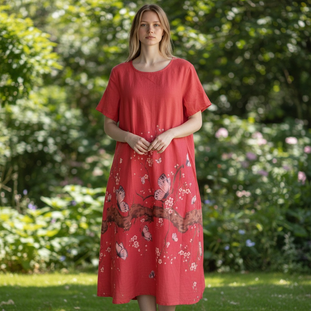 Rochie MIDI din bumbac RL56